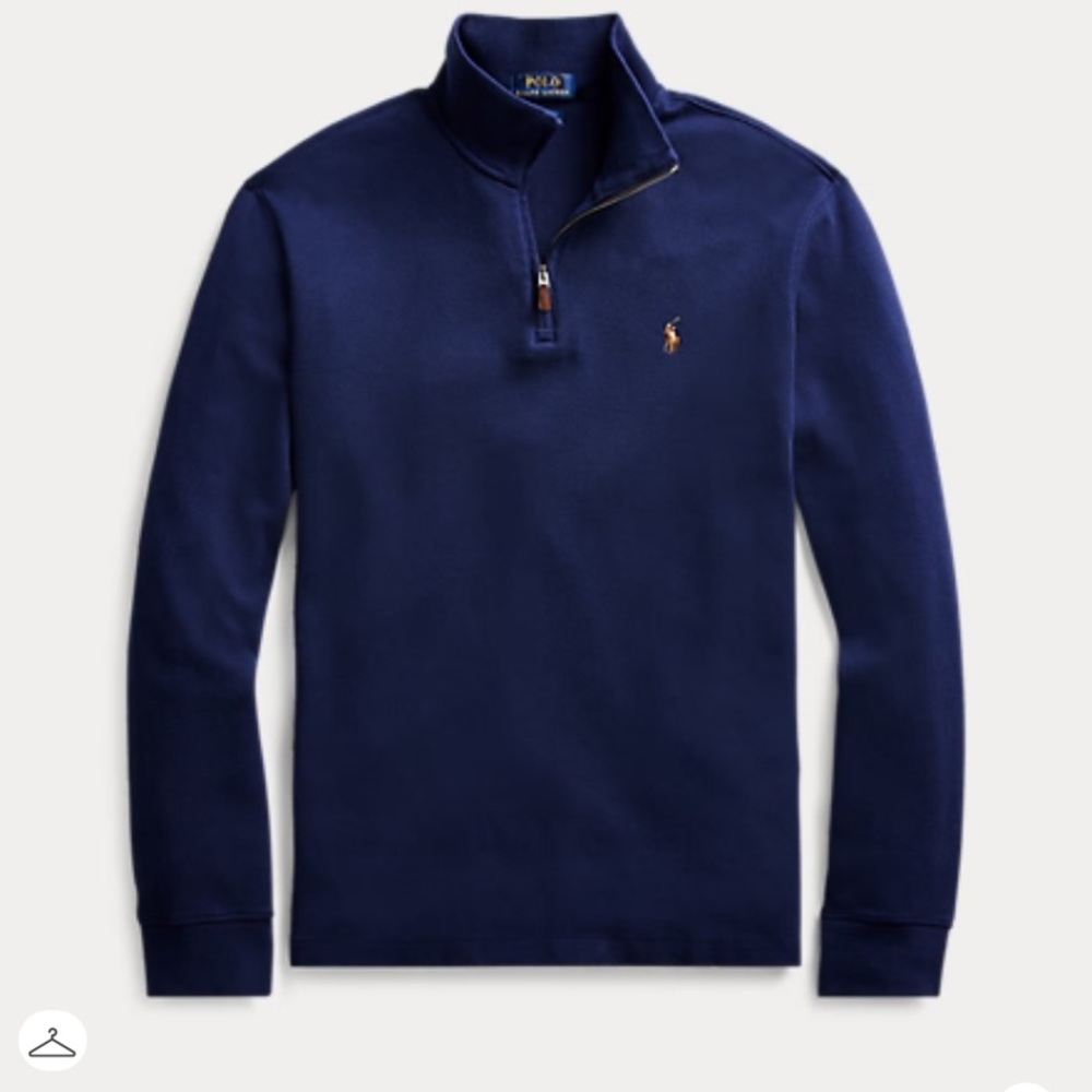 Mens Ralph Lauren estate rib quarter zip pullover